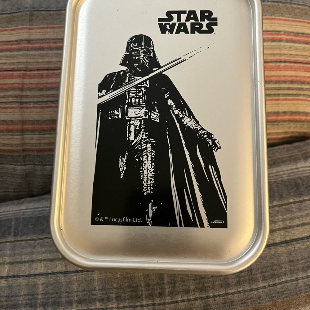 Star Wars Lunch Box Silver Tin Box.